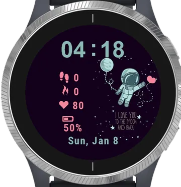 To the Moon Garmin watch face preview