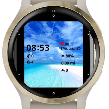 Today is Beach Garmin watch face preview