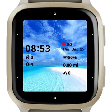 Today on Beach Garmin watch face preview
