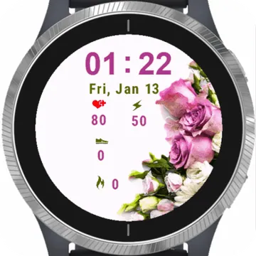 Top View Flowers Garmin watch face preview