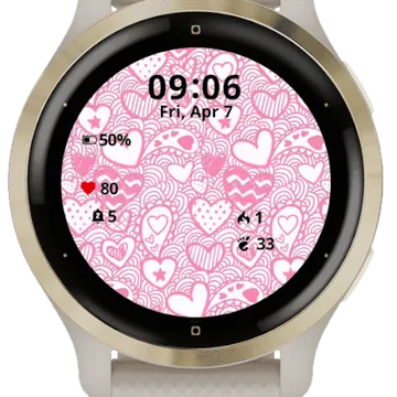 Traditional Heart Garmin watch face preview