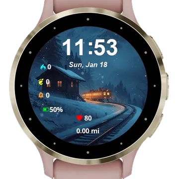 Train Station Garmin watch face preview