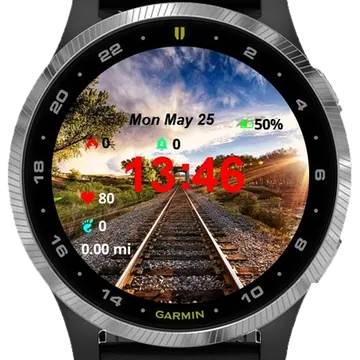 Train Track Garmin watch face preview