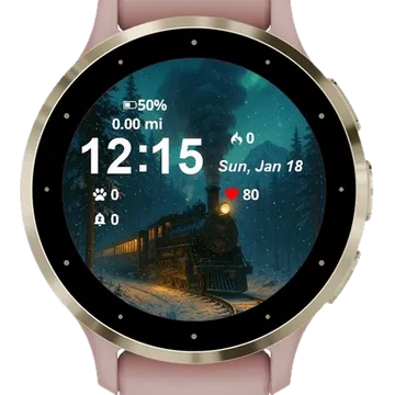 Train Traveling Garmin watch face preview