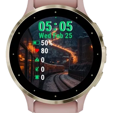 Train Traveling Garmin watch face preview