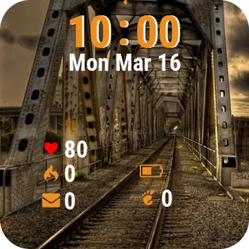Train Truck Going Over Bridge Garmin watch face preview