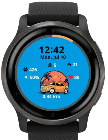 Travel Car Garmin watch face preview