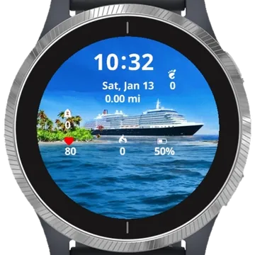 Travel with ship Garmin watch face preview