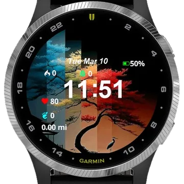 Tree Boat Water Garmin watch face preview