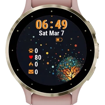 Tree Colorful Circles It Garmin watch face preview