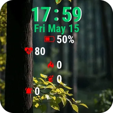 Tree Green Leaves Forest Garmin watch face preview