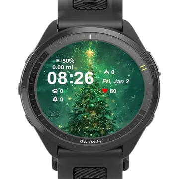 Tree Lights Stars Sky Garmin watch face preview