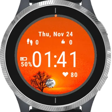 Tree Moon Autumn Garmin watch face preview