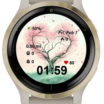 Tree of Love Garmin watch face preview