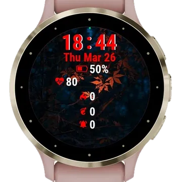 Tree Orange Leaves Garmin watch face preview