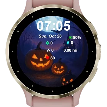 Tree Pumpkins Garmin watch face preview