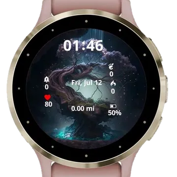 Tree Purple Trunk Garmin watch face preview