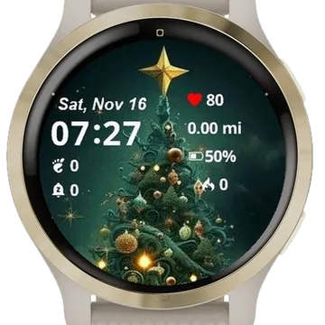 Tree Star Christmas Garmin watch face preview