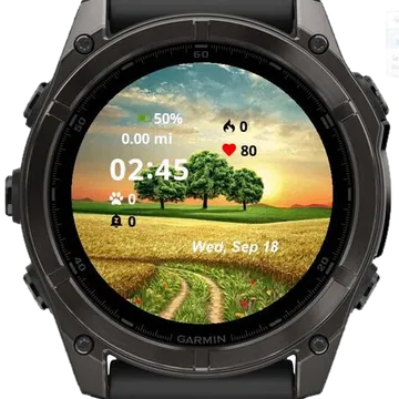Tree Sunset Garmin watch face preview