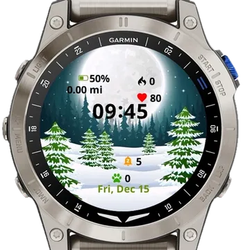 Tree Winter Landscape Garmin watch face preview