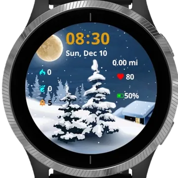 Tree Winter Snow Garmin watch face preview