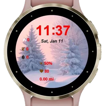 Trees in Winter Garmin watch face preview
