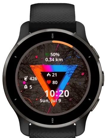Triangular Color Garmin watch face preview