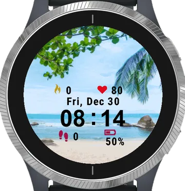 Tropical Beach Garmin watch face preview