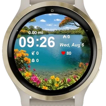 Tropical Colorful Scene Garmin watch face preview