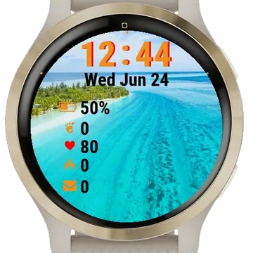 Tropical Island Maldives Garmin watch face preview