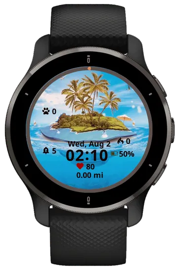 Tropical Island Garmin watch face preview