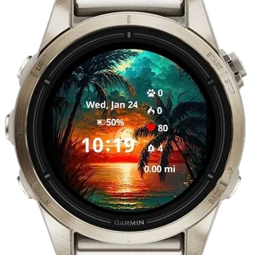 Tropical Paradise Garmin watch face preview