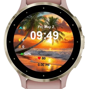 Tropical Sunset Dreams Garmin watch face preview