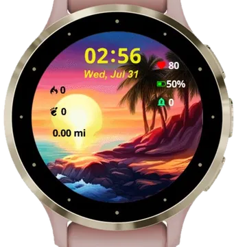 Tropical Sunset Garmin watch face preview