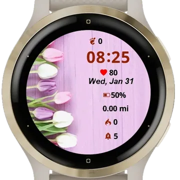 Tulips Garmin watch face preview