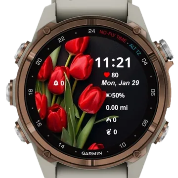 Tulips Garmin watch face preview