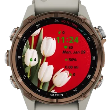 Tulips Garmin watch face preview