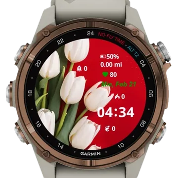 Tulips Flowers Garmin watch face preview