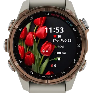 Tulips Flowers Garmin watch face preview