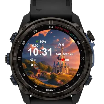 Twilight at the Castle Garmin watch face preview