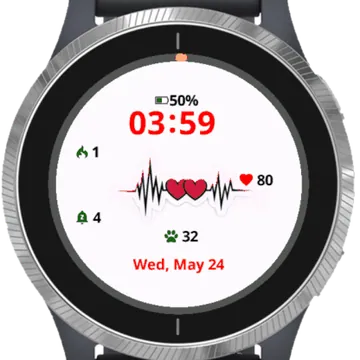 Two Blink Heart Garmin watch face preview