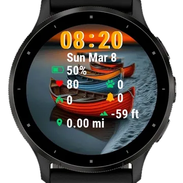 Two Boats Beach Garmin watch face preview