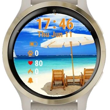 Two Chairs Umbrella Garmin watch face preview