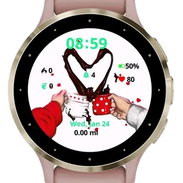 Two Cups Garmin watch face preview