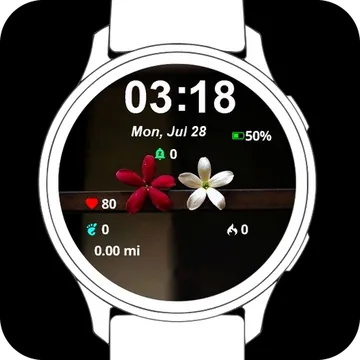 Two Flowers Garmin watch face preview