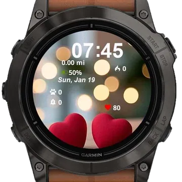 Two Heart Valentines Garmin watch face preview