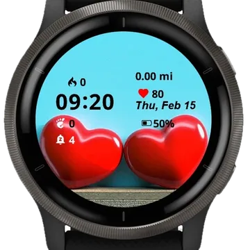Two Hearts Garmin watch face preview
