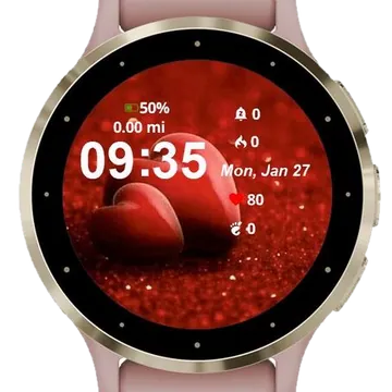 Two Hearts Garmin watch face preview