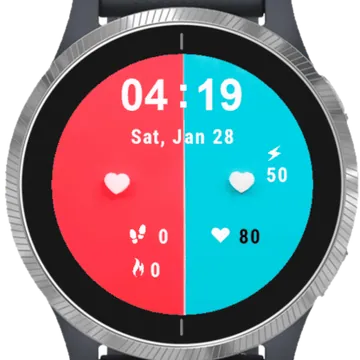 Two Hearts Color Garmin watch face preview