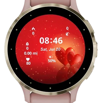 Two Hearts Garmin watch face preview